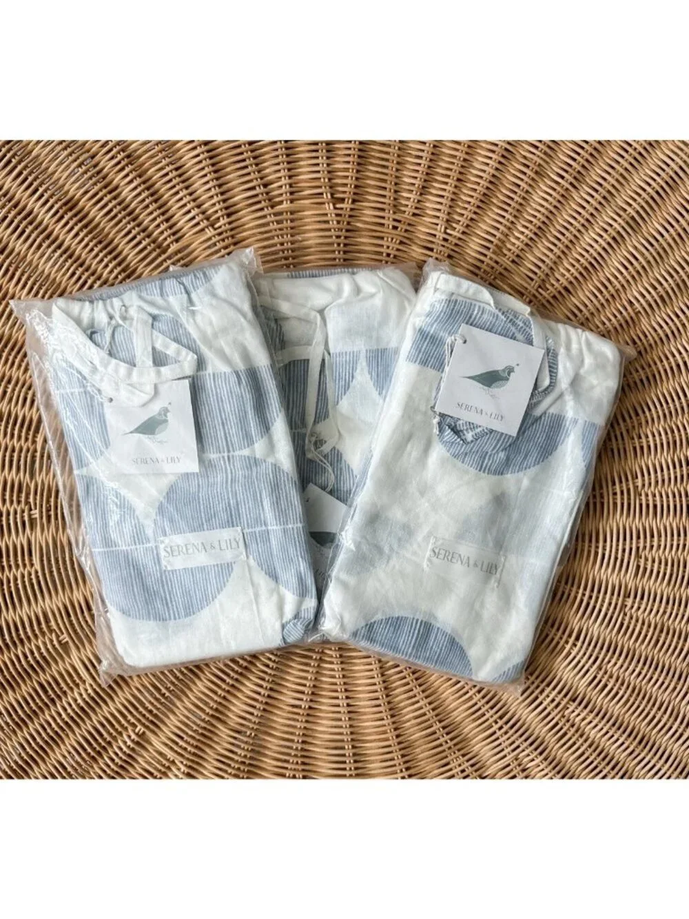 NEW Serena & Lily Seaport Euro Pillow Sham-Harbor Blue/White
